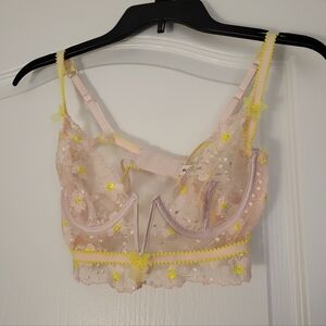 Pink And Yellow Sheer Bra